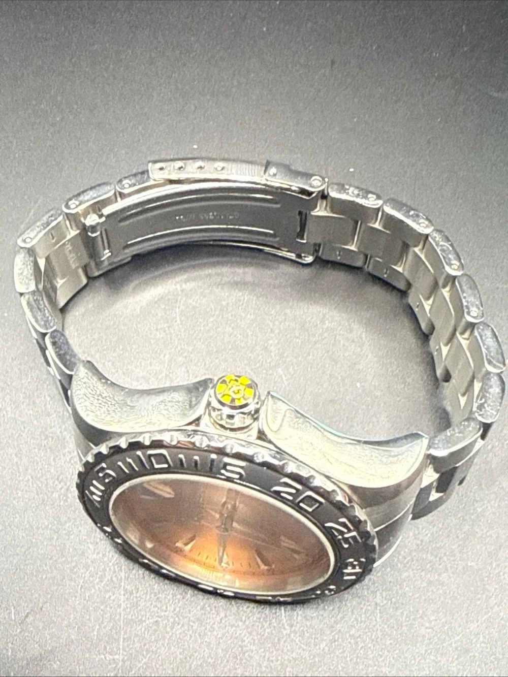 Invicta Silver Bracelet Watch with Orange Dial
